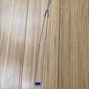 Kendra Scott Elisa  Silver cobalt cat’s eye necklace , lots of tarnishing.